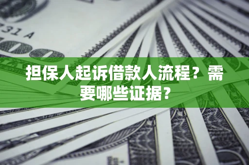 济南担保人起诉借款人流程?需要哪些证据? 济南担保人起诉借款人流程?需要哪些证据?
